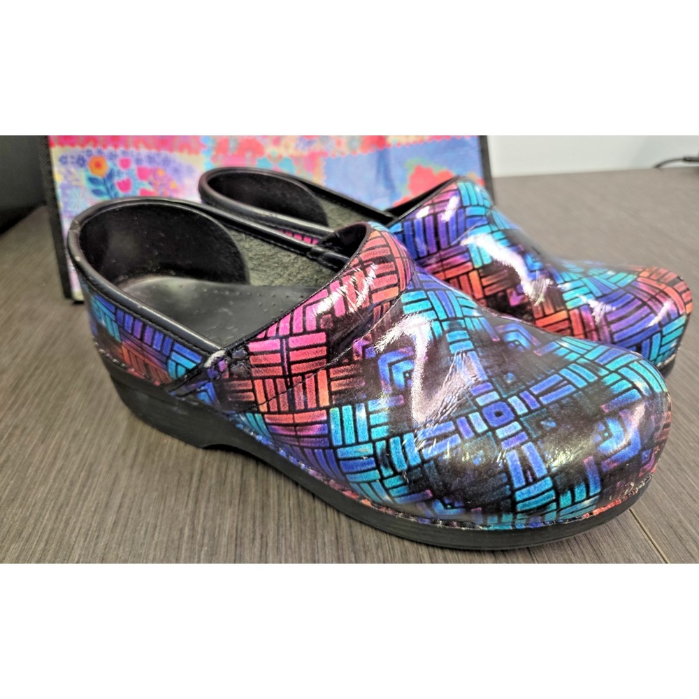 Dansko Clogs Professional Women Size EU 39 US 8.5-9 Color Weave Patent Leather